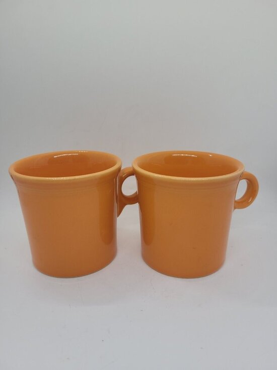 Homer Laughlin Other - Vintg Fiestaware Homer Laughlin Coffee mug 2 Ring handle orange Marigold Retro